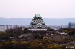 春の大阪城俯瞰