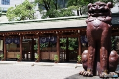 狛犬の向こうで