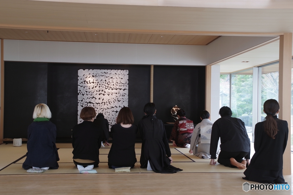 作品を愛でながら一服