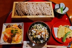 鴨つけ蕎麦とちらし寿司