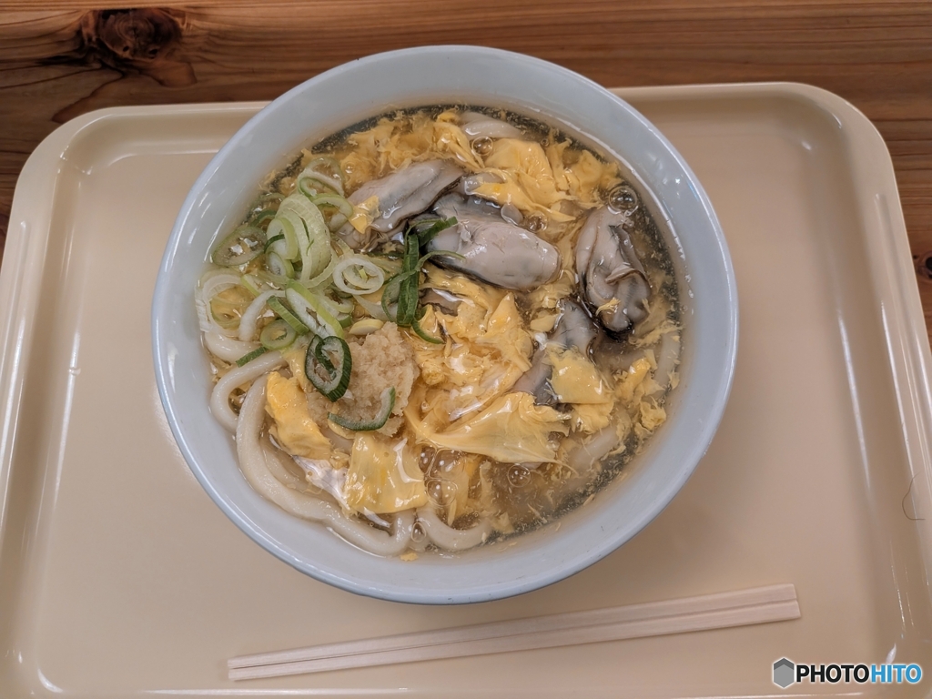 牡蠣の生姜あんかけ卵とじうどん