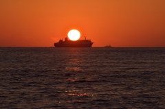 Sun on the ship