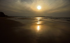 Golden sunset beach