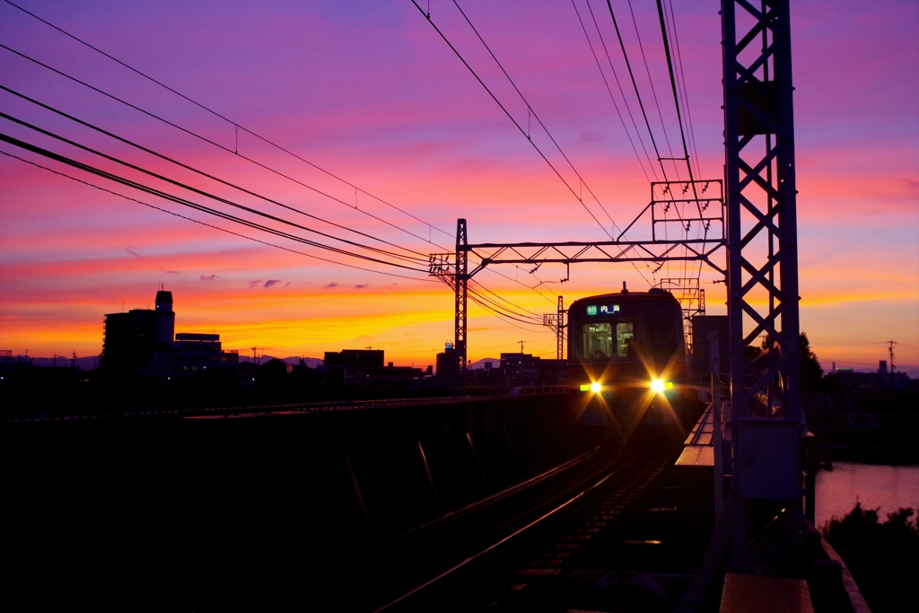 急行夕焼け空行き