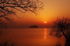 初・琵琶湖の夕景