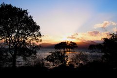 奥琵琶湖の夕日