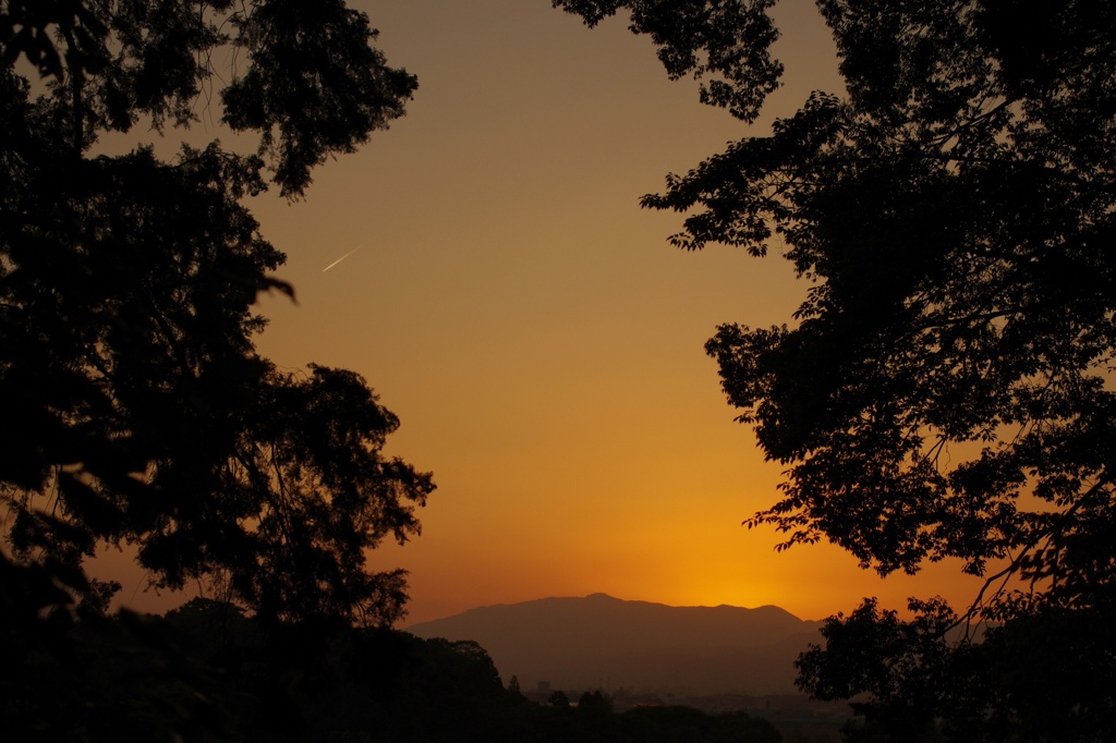 流れ星に見える夕焼け