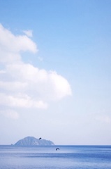奥琵琶湖に小さな島。