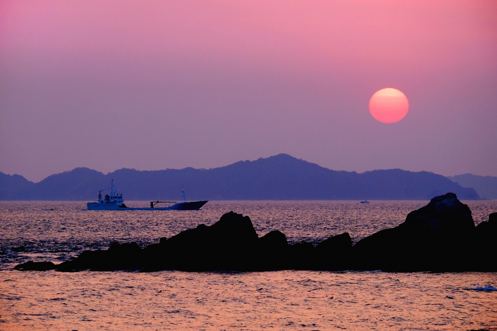 瀬戸内の夕日03