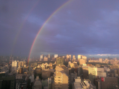 今日の虹は凄かった