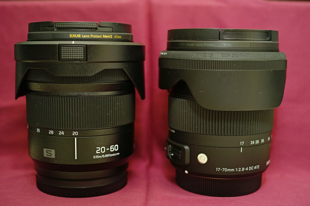 本日のテストレンズ（左）