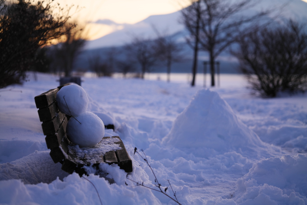 雪遊びも終えて