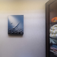 a sailboat in my bathroom