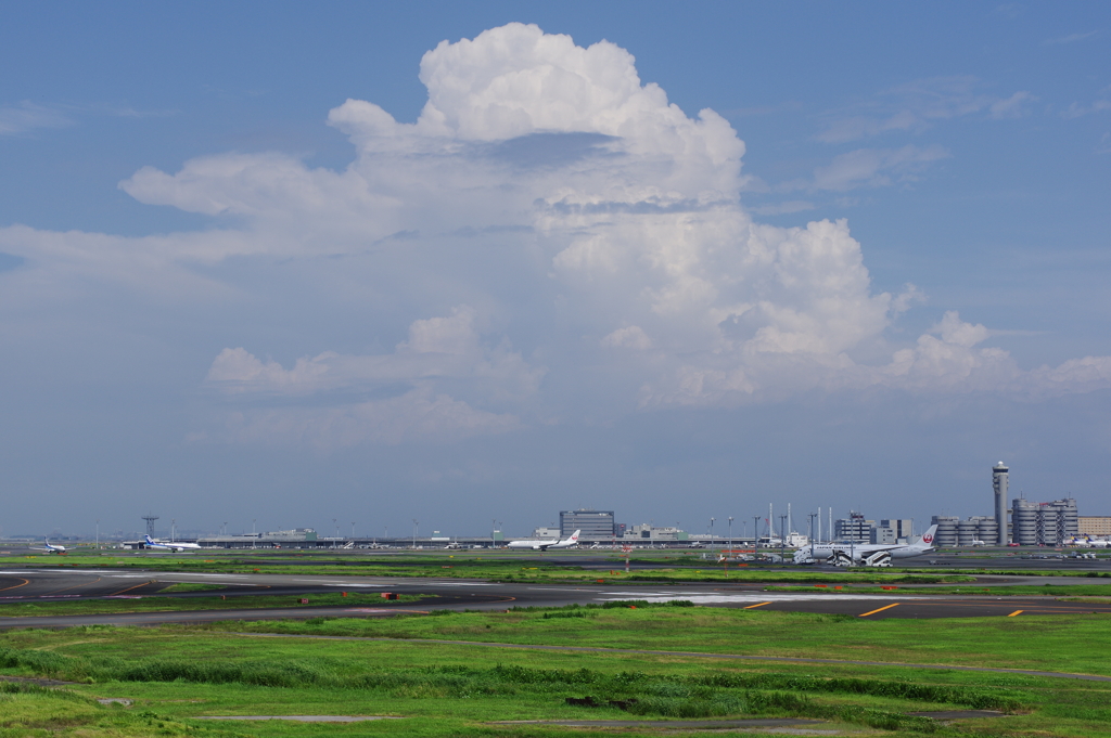 飛行機と雲