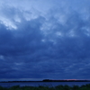どんより夕陽