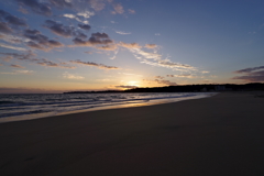 とある砂浜の夕陽で