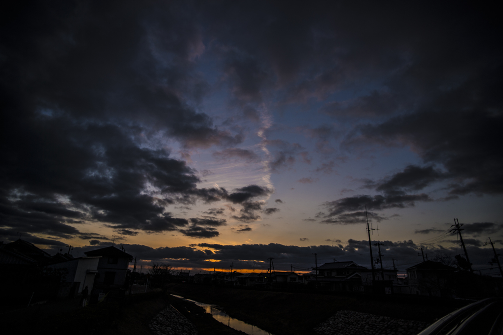 近所の夕焼け