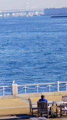 岸壁でのんびりと