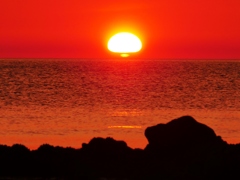 落陽　能登　福浦海岸