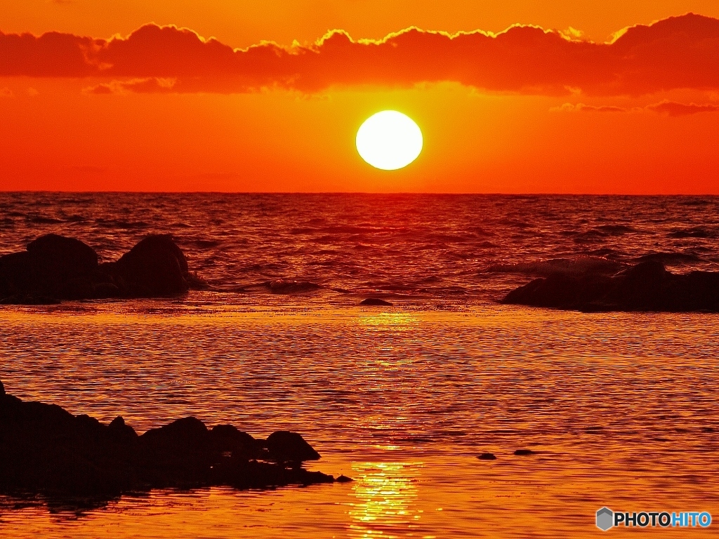 立春の夕陽