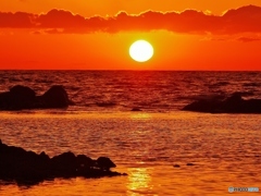 立春の夕陽