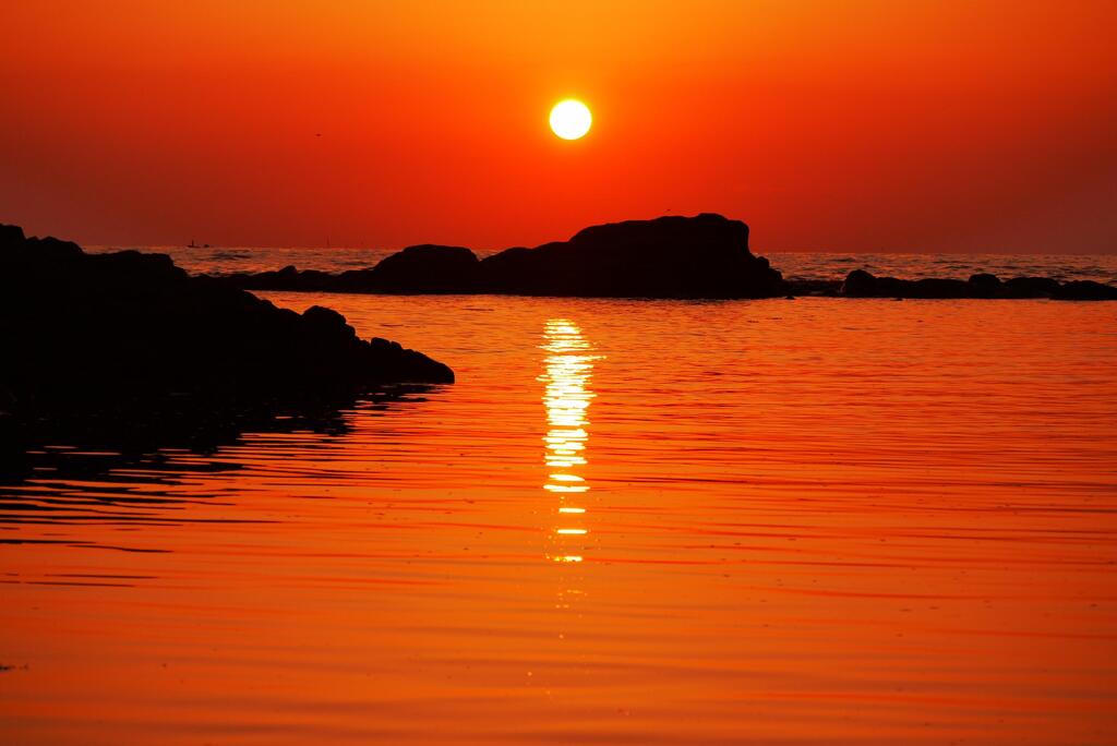 落陽　能登半島