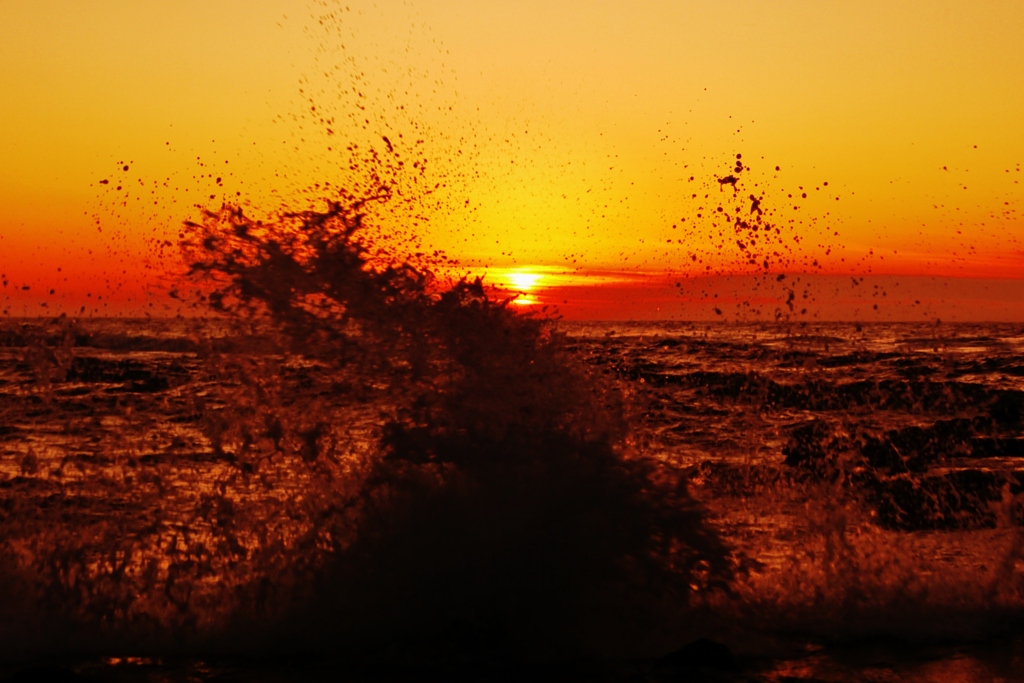 冬の夕景　日本海