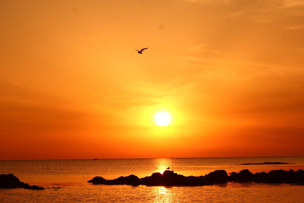 夕景　能登上野海岸