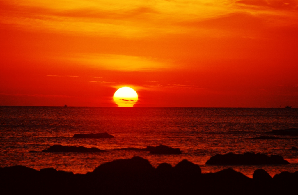 落陽　ダルマ夕陽　　能登