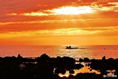 夕景日本海　帰港・・・