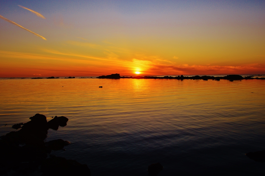夕景　能登は上野海岸