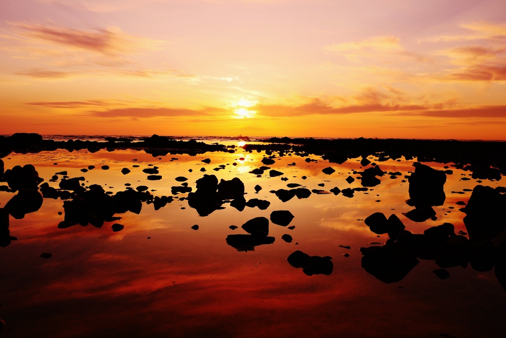 夕景　能登　上野海岸