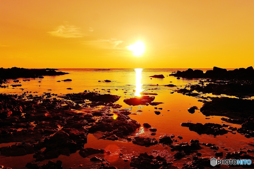 海抜　30cmからの夕景・・・☀