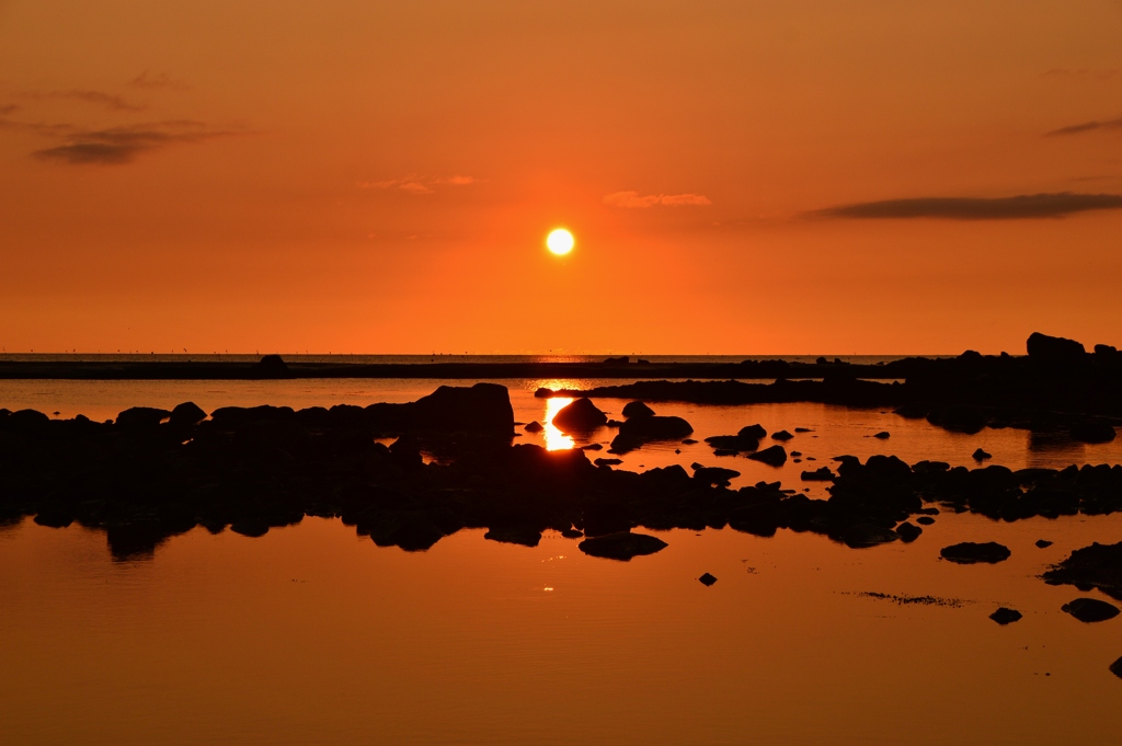 静寂の夕景　能登