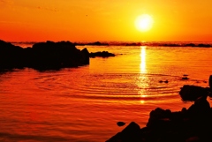 落陽　能登は百浦海岸