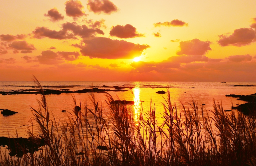 落陽　能登百浦海岸