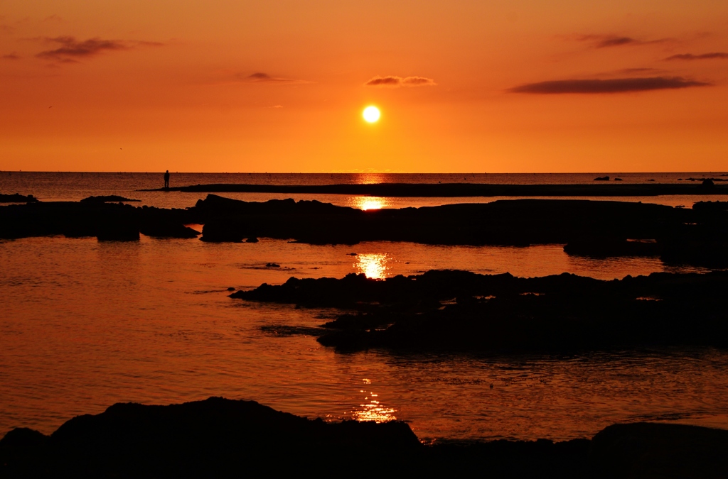 静寂の夕景　　太陽が一杯