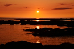 静寂の夕景　　太陽が一杯