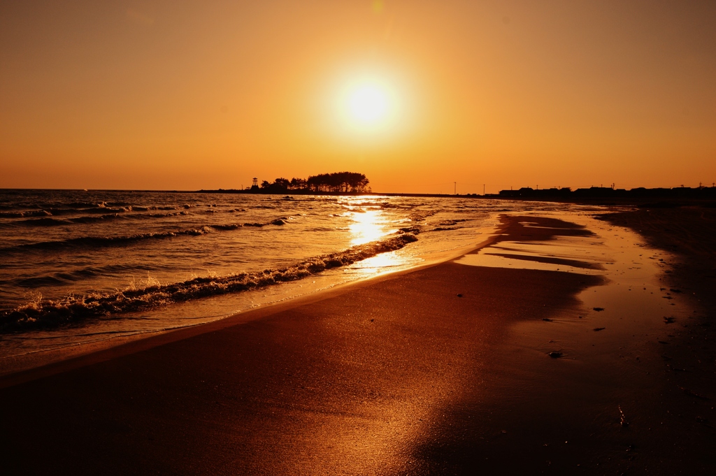 夕景　能登は弁天島