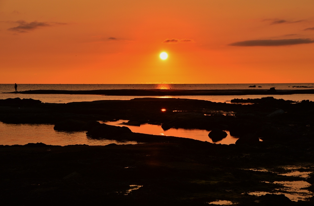 静寂の夕景　能登半島　百浦海岸