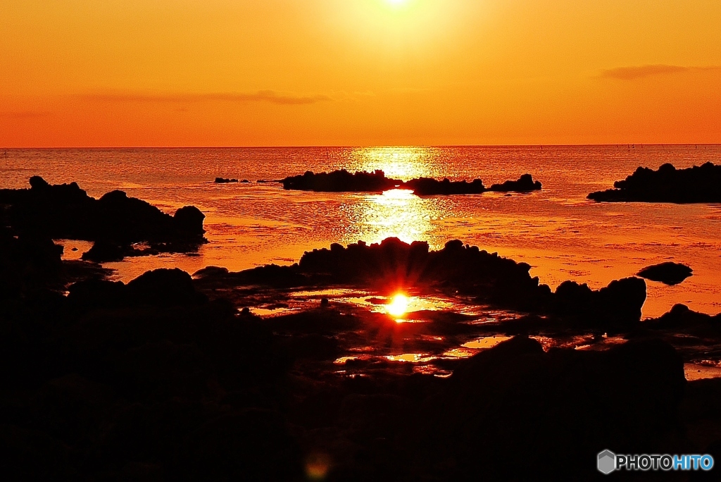夕景日本海　能登