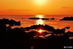 夕景日本海　能登