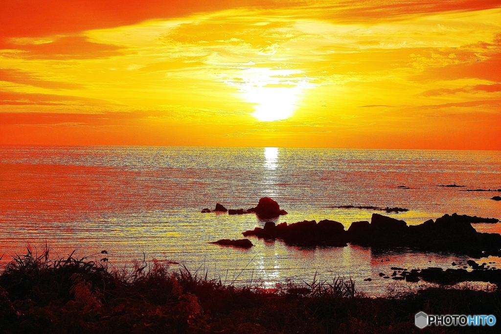 夕景　日本海