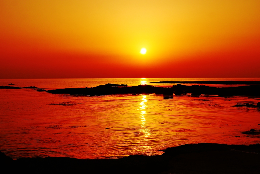 夕景　能登福浦海岸