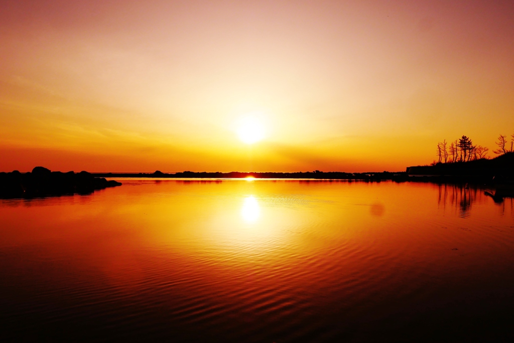 夕景　能登　桃浦海岸