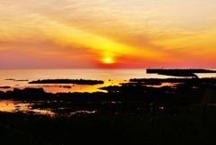 落陽　能登　百浦海岸