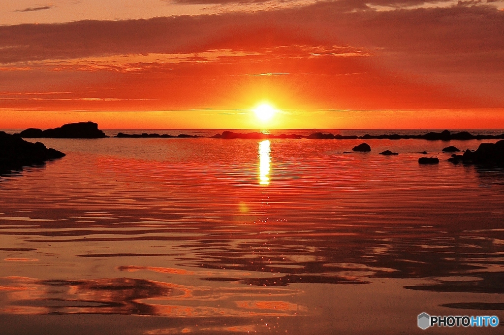 日本海の夕景