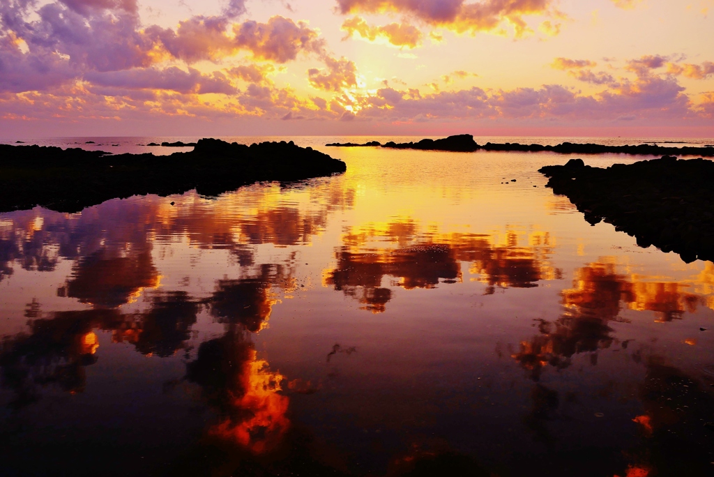 夕景　能登　上野海岸