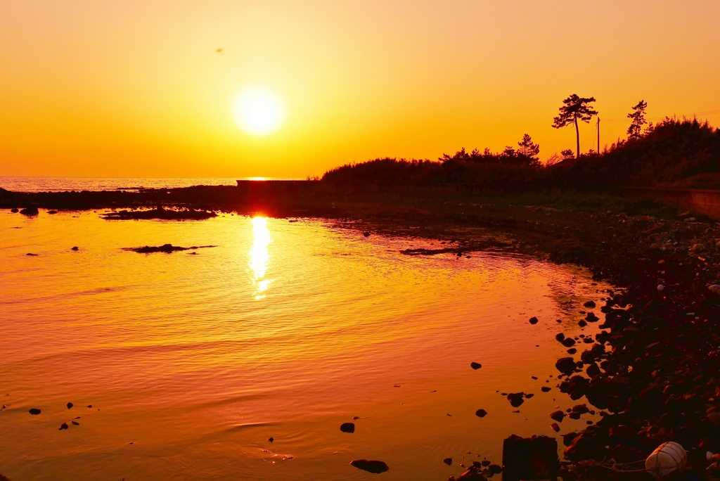 夕景　日本海