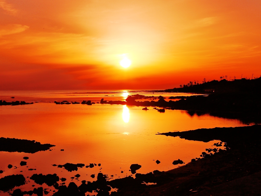 静寂の夕景　能登